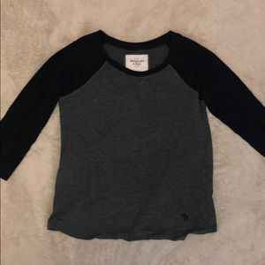 Abercrombie grey and navy tee